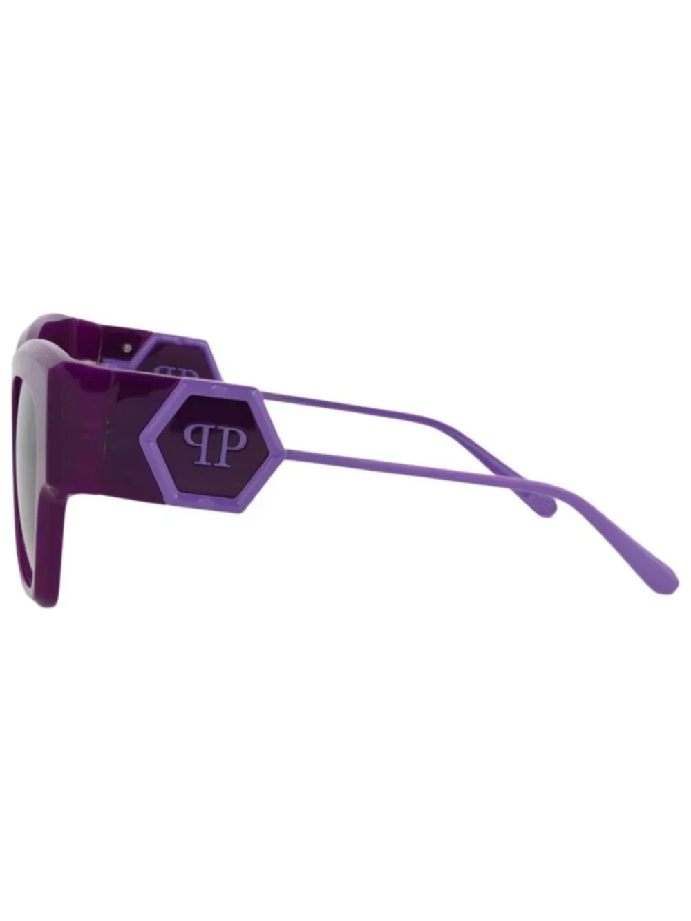New Philipp Plein Women's Sunglasses Cat Eye Acetate Frame Violet Violet Smoke
